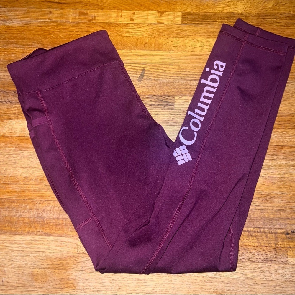 Columbia Youth LG‎ (14/16) Maroon High Waist Active Workout Ankle Leggings